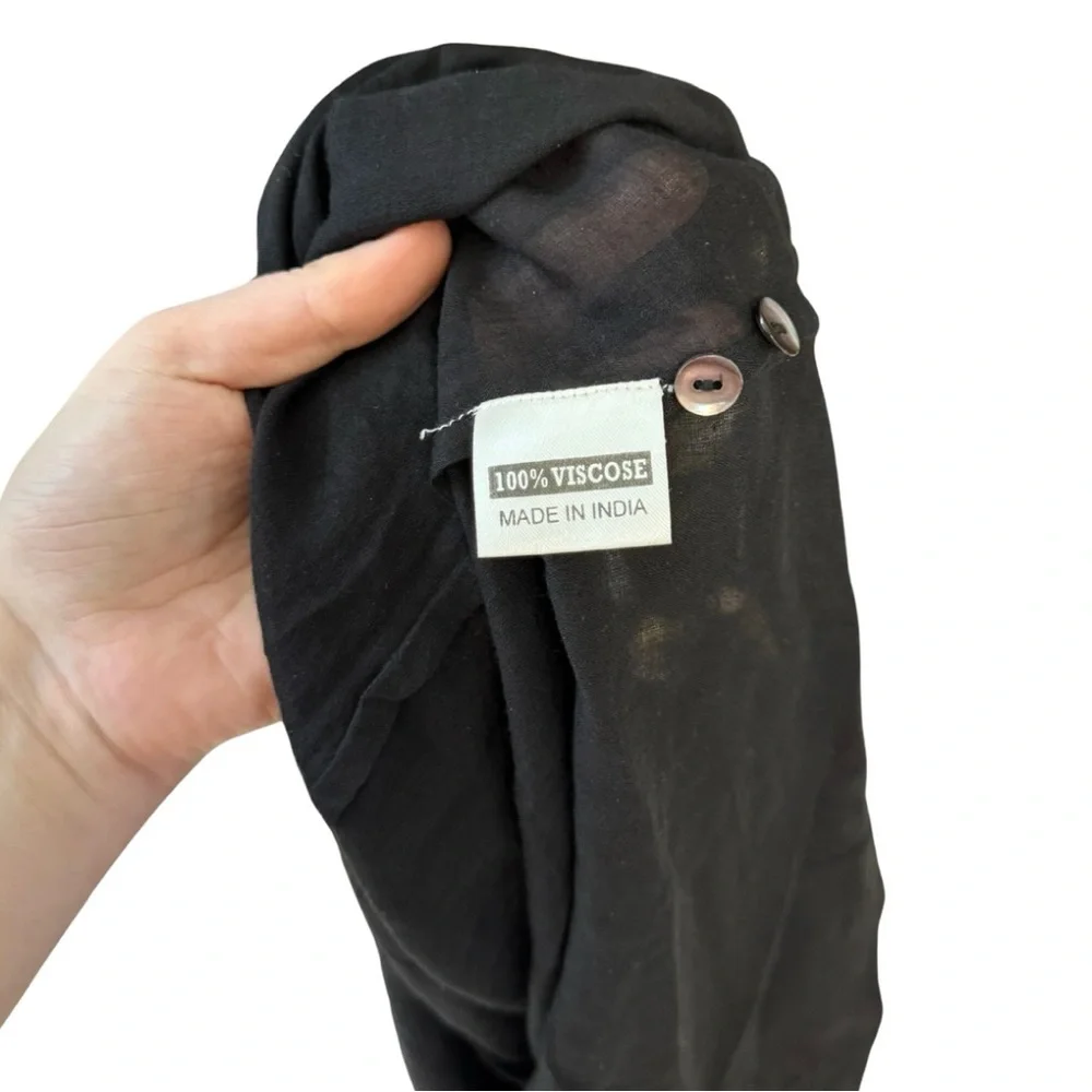 Olivia James the Label Lydia Long Sleeve Fall Floral Midi Dress Black Viscose - Picture 7 of 8